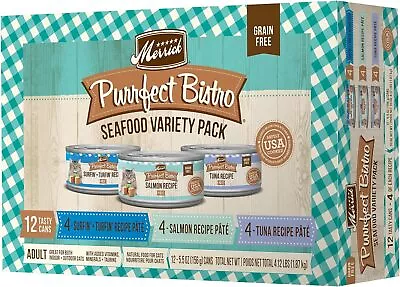 Merrick Purrfect Bistro Seafood Variety Pack Grain Free Wet Cat Food Pate Recipe • $142.72