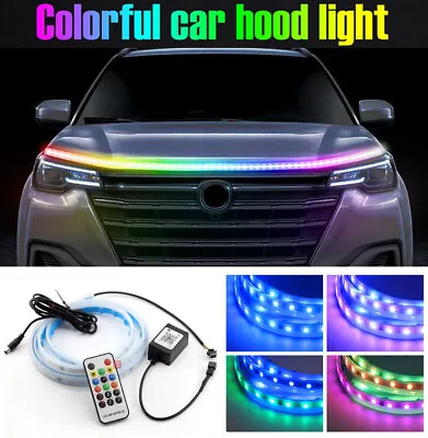 BT Remote Hood Tailgate Dynamic Flow Chase Rainbow RGB Neon Strip Lamp For Volvo • $31.41
