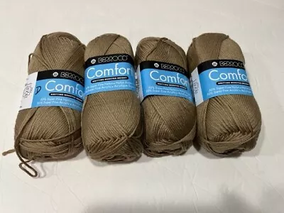 Berroco Comfort Yarn - 50/50 Nylon Acrylic - 4 Skeins Color: Hummus # 9720 • $24.99