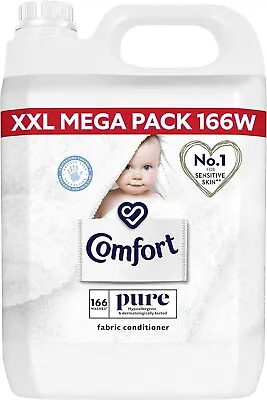 Comfort Pure Fabric Conditioner Laundry Sensitive Skin 166 Washes - Pack Of 5L • £11.90