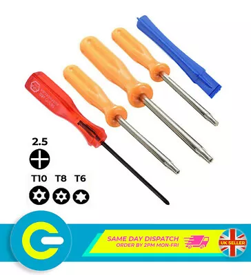 Screwdriver Set T6 T8 T10 / 2.5mm Philips / Pry Tool For PS4 Xbox One 360 • £4.24