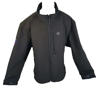 Mens XXL Wrangler Black Softshell Jacket Embroidered Cowboy Downhill Zip Up • $19