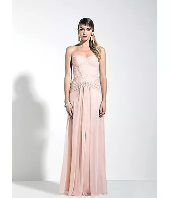 Mignon Embroidered Beaded Blush Gown Size 0 • $249.99