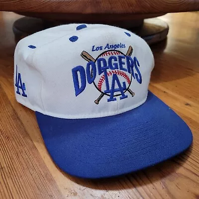 HTF VINTAGE 80s-90s LOS ANGELES LA DODGERS BASEBALL SNAPBACK WHITE & BLUE HAT • $149.99