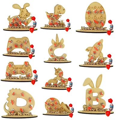 Personalised Easter Kinder Choco Bon Holder Bunny Treat Gifts Egg Boy Girl Cream • £4.99
