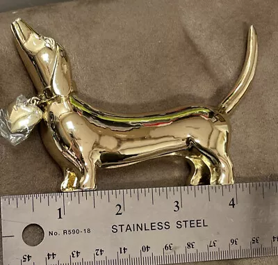 Dachshund Goldtone Shiny Dog Ring Holder Super Cute!! • $69.99