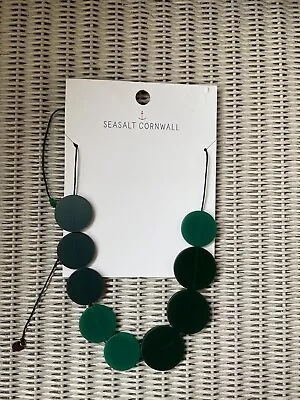 🌟Seasalt Women's Necklace - Green Sea Heart Beaded Necklace - Wild Mint Olive🌟 • £19.95