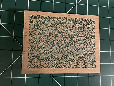 £3.50 • Buy Docraft Large Wooden Rubber Stamp Floral Background Size W
