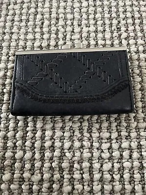 $27 • Buy OROTON * Coin * Credit * Card * Leather * Black * Silver * Purse * Wallet *