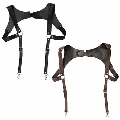 Adjustable Leather Shoulder Chest Belt Suspender Harness Belt Strap For Men Body • $19.52