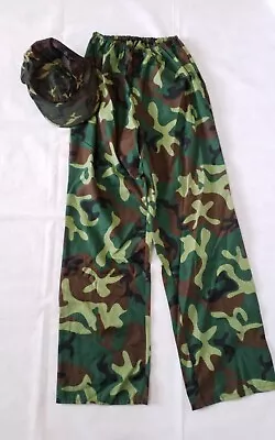 Army Soldier Camouflage Camo Military Forces Cadet Trousers Hat Men's 2 Pcs M 🛡 • £12.95