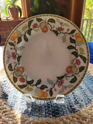 $16.99 • Buy Stunning Peach Fruit Floral Salad Plate VA 1824 Portugal 8.25  