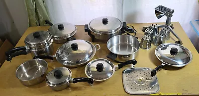 24 Pcs SALADMASTER 18-8 Tri-Clad Stainless Steel Cookware Set + Electric Skillet • $850