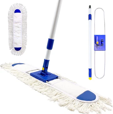 £26.78 • Buy 24” (60Cm) Industrial Flat Mop, Swivel Mop Floor Duster Kit With Absorbent Floor
