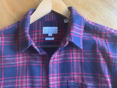 Mens Jack Wills Small Checked Shirt - Classic Fit - Thick 100% Cotton • £10