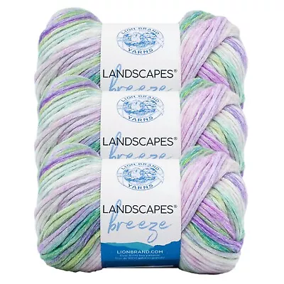 (3 Pack) Lion Brand Yarn 543-616H Landscapes Breeze Yarn Rainforest • $16.35