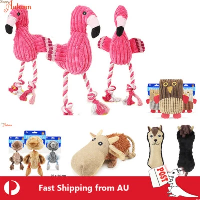 $6.99 • Buy Dog Soft Squeaky Cloth Toy Pet Puppy Squeaker Plush Training Cotton Rope Bite