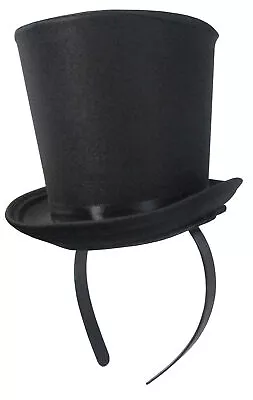 Womens Mini Black Victorian Top Hat Gatsby Headband Fascinator Cosplay Costume • $17.99