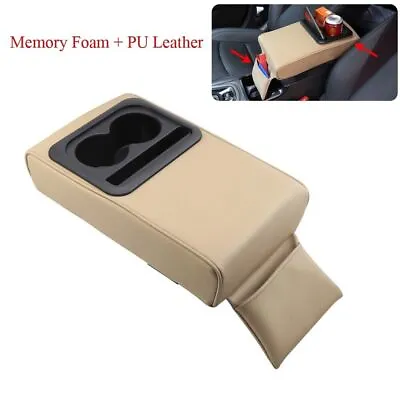 US PU Leather SUV Center Console Armrest Pad Storage Box Cushion Mat Cup Holder • $39.19