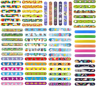 £2.78 • Buy 6 Snap Bracelet Slap Band Kids Party Fillers Girls Boys Toys Loot Bag Filler Toy