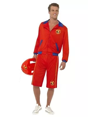 Smiffys Baywatch Beach Men's Lifeguard Costume Red (Size M) • $45.64