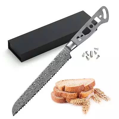 Aus-10 Damascus 8-in Bread Knife Blank • $59.99