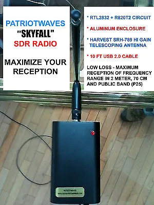  SKYFALL  SDR RADIO - RTL2832+R820T2 With SRH-789 High Gain Antenna - 10ft Cable • $48.80