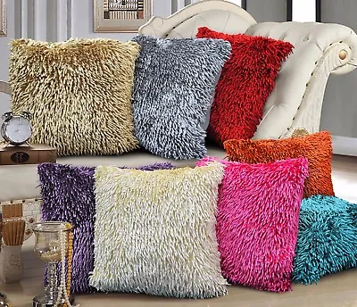 £7.95 • Buy Luxury Shaggy Chenille Woven Cushion Cover Suede Back Scatter Decorative Pillow