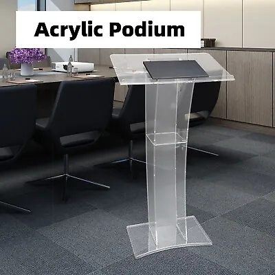 $210 • Buy Portability Podium Acrylic Conference Room Church Display Podium With A Shelf