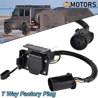 7 Way Vehicle Side To Trailer Wire Connector Round Plug 4Pin Flat For Ford F-150 • $26.99