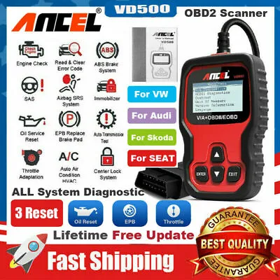 $44.99 • Buy ANCEL VD500 For VAG VW OBD2 Scanner SRS ABS EPB Oil Diagnostic Tool Code Reader