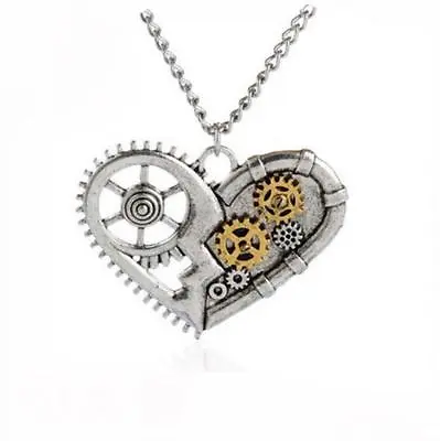 $9.99 • Buy Steampunk Victorian Heart Shaped Pendant Necklace Cosplay Valentine New US Ship 