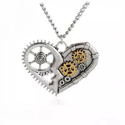 Steampunk Victorian Heart Shaped Pendant Necklace Cosplay Valentine New US Ship  • $9.99