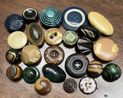 AWESOME Vintage Collection Of 24 Small Tight Top Celluloid Buttons (C5) • $15
