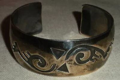 VINTAGE NAVAJO OR HOPI GREAT DESIGN STERLING SILVER CUFF BRACELET Vafo • $149.99