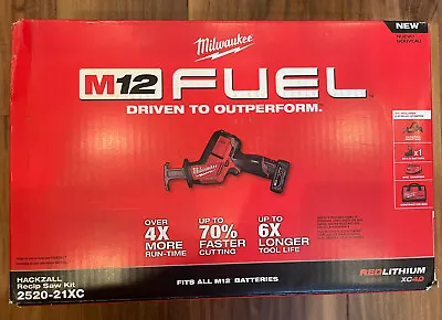 New Milwaukee M12 Fuel Hackzall Recip Saw Kit 2520-21XC W/ 4.0 Battery & Charger • $149.95