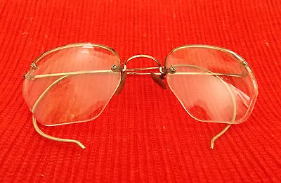 Vintage Semi Rimless Eyeglasses  Gold Tone Arms Retro • $73.94
