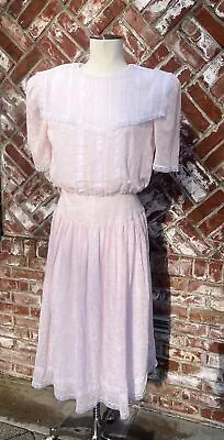 Vintage  Gunne Sax  By Jessica McLace Pink Sailor  Prairie Dress -Small • $112.50