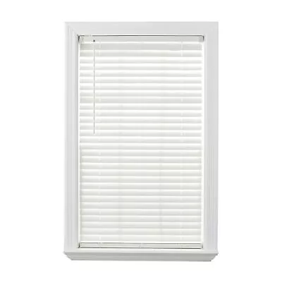 2  Cordless Faux Wood Horizontal Blinds Antique White 30x64 • $26.16