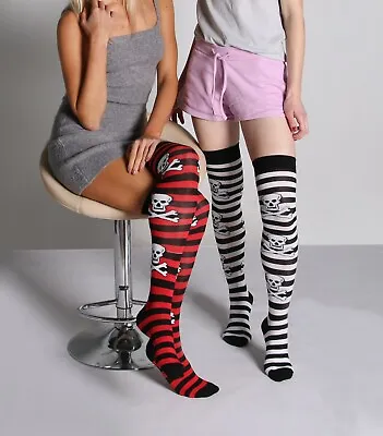 Mysocks Unisex Over The Knee Skull Theme Socks • $9.88