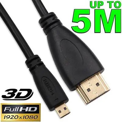 $6.89 • Buy GOLD Micro HDMI To HDMI Cable V1.4 Full HD 1080P 4K For GoPro Hero 3 4 5 Camera