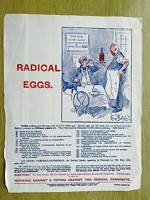 £14.95 • Buy 1905 Conservative Party Leaflet, Vote Against The Radical Party ~ George Belcher