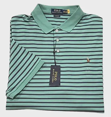 Men Polo Ralph Lauren Pony  Soft Touch Custom Slim Fit Classic Striped Shirt XXL • $53.90
