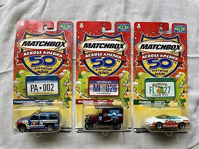 Set Of 3 Matchbox Across America 50 Birthday Series New • $35.99