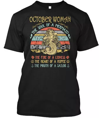 October Woman The Soul Of A Mermaid T-Shirt Made In The USA Size S To 5XL • $20.89