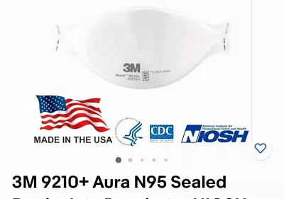 3M 9205+ AURA N95 NIOSH Approved Particulate Respirator Mask Face Masks USA MADE • $225