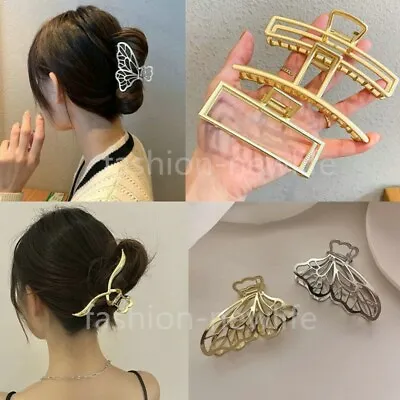 £2.99 • Buy Women Hair Clip Strong Metal Large Clamp Jaw Claw Clip Traditional Grip Clips