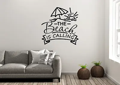 The Beach Is Calling Wall Art Summer Sun Holiday Decal Vinyl Stickers • £9.99