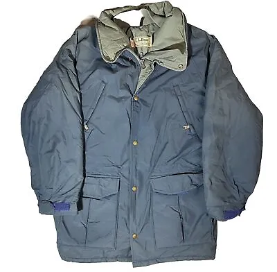 Vintage LL Bean Maine Wardens Parka Jacket Mens Medium Blue Gore Tex Made In USA • $49.99