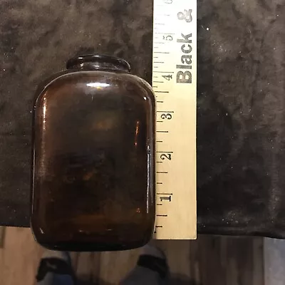 Vintage Amber Glass Apothecary Medicine Jar Bottle • $9.33